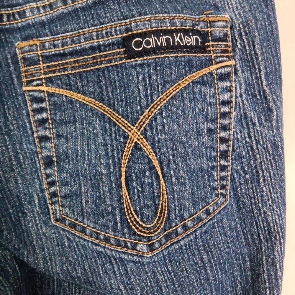 CALVIN Klein Women's Flare Jeans Blue Denim Medium Wash Low Rise Bootcut Sz 4 - Picture 5 of 10
